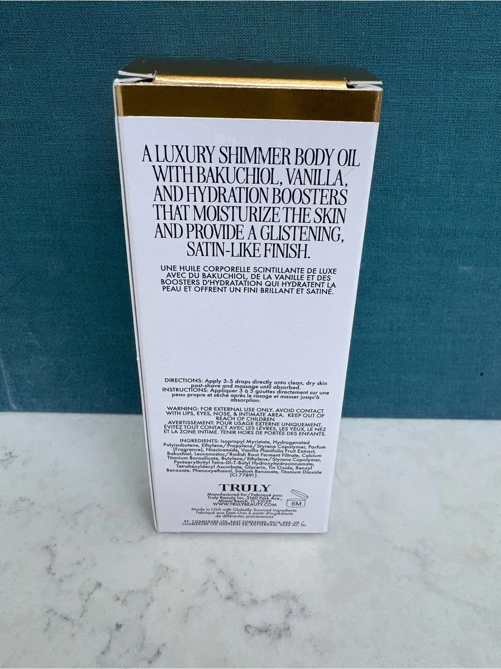 TRULY Vanilla Baby Luxury Body Oil — Gold & White